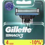 Сменные кассеты для мужской бритвы Gillette Mach3 со скидкой по промокоду