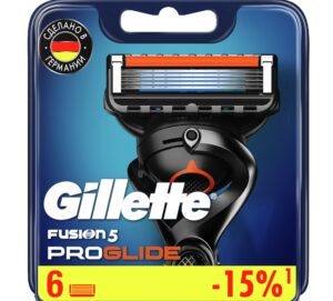 Сменные кассеты Gillette Fusion5 ProGlide, 6 шт. со скидкой по промокоду